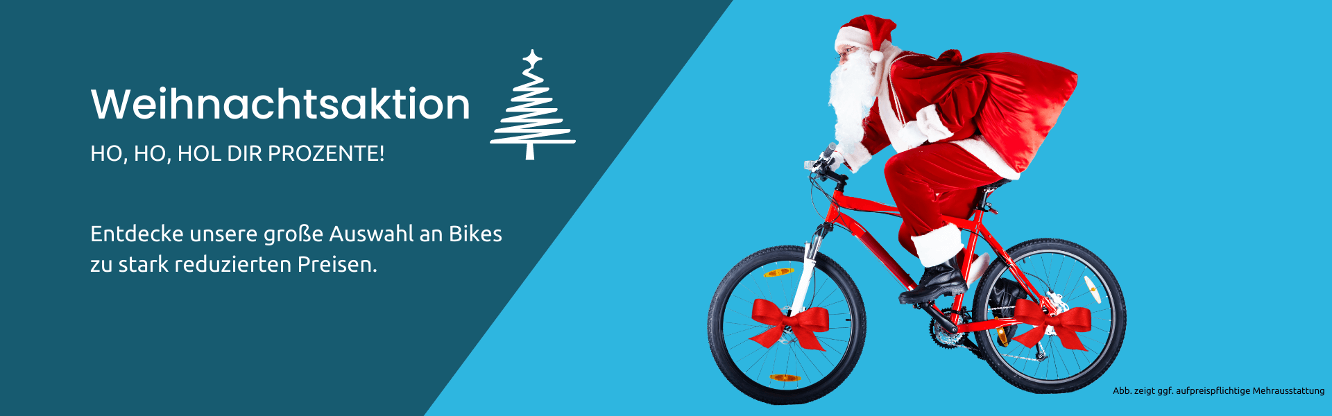 Weihnachtsmann auf Fahrrad